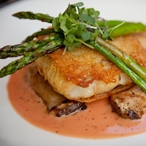 Trout Steak with Asparagus